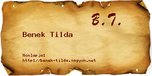 Benek Tilda névjegykártya